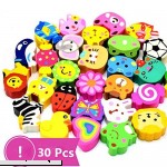 30 Pack OKOK Assorted Cartoon Animal Erasers Pencil Toppers kit Pencil Top Erasers, Gift Award to Kids